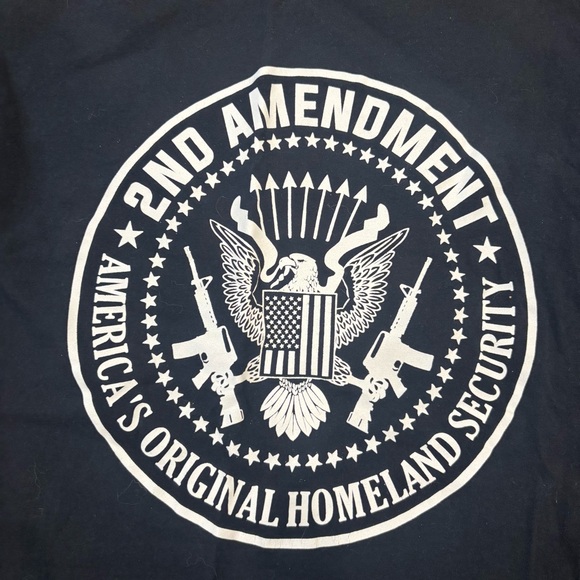 Second Amendment Men’s Black Graphic T-Shirt USA Patriotic Guns Large - Picture 2 of 2